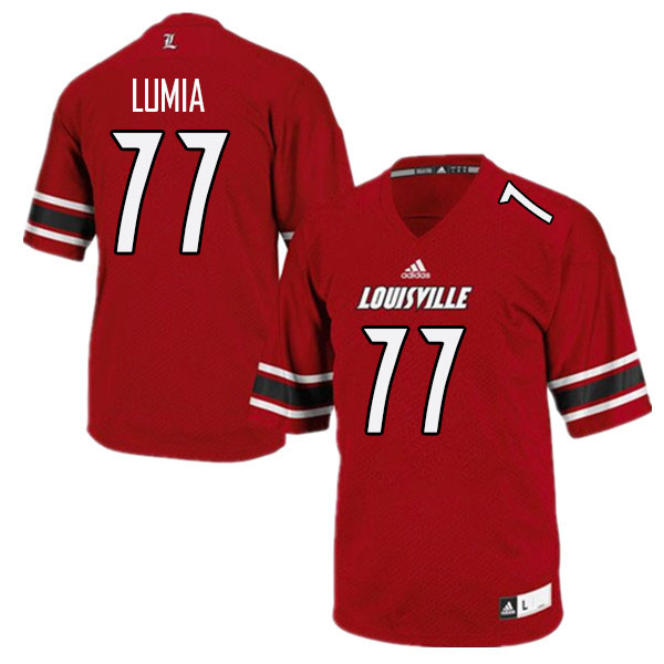 Men #77 Vincent Lumia Louisville Cardinals College Football Jerseys Stitched Sale-Red - Click Image to Close